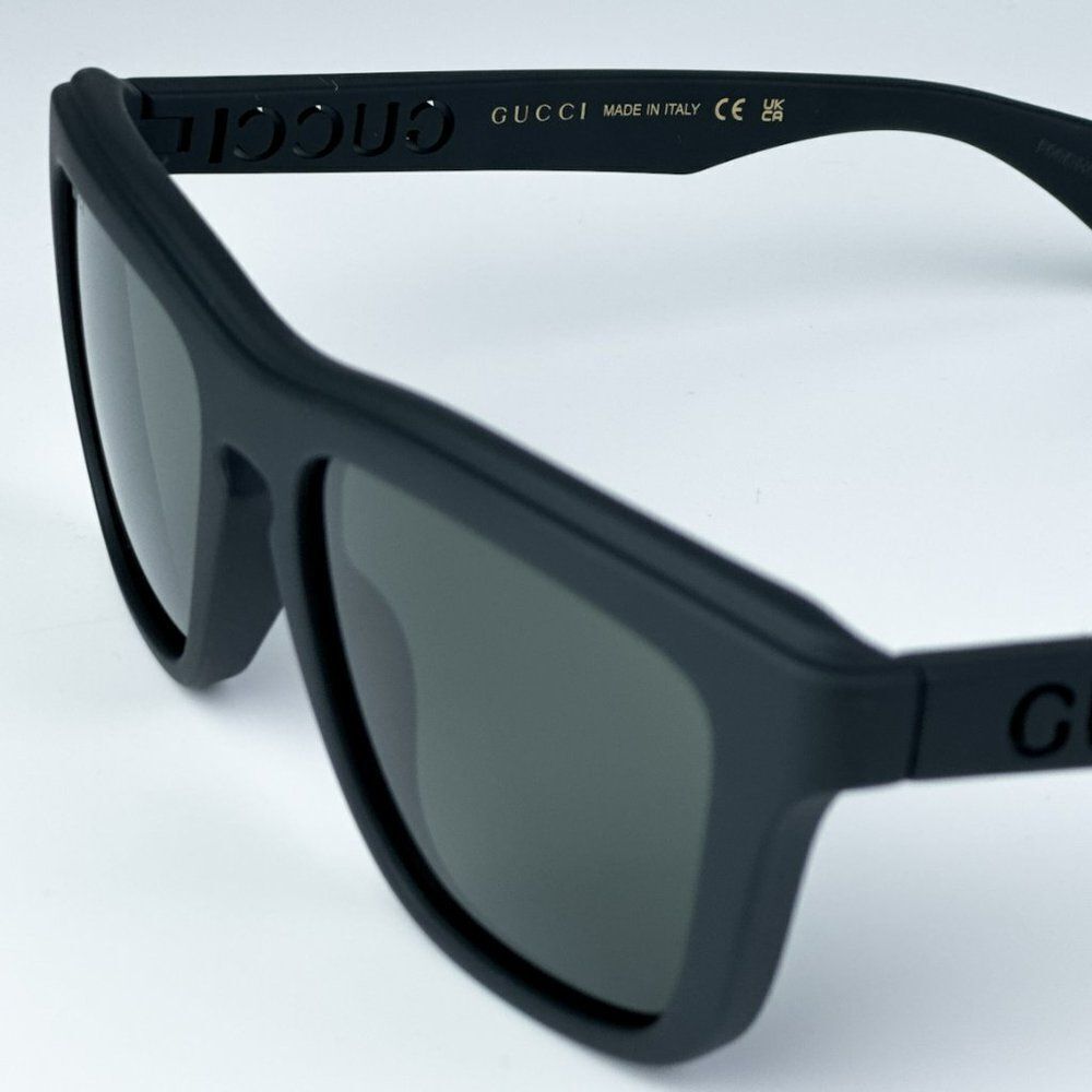 NEW Gucci GG1571S 001 Black Grey Unisex Square Sunglasses GG 1571S - Picture 8 of 11